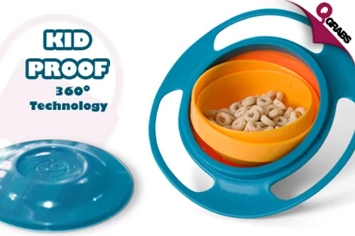 For QR59, Stop spending time cleaning messy spills with a child-proof gyro bowl... and Yes, it’s dishwasher safe Too! (QR120 Value)